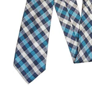 Jos. A. Bank 1905 Silk Tie Men’s 60.5” Blue Gray Plaid Designer Tie New